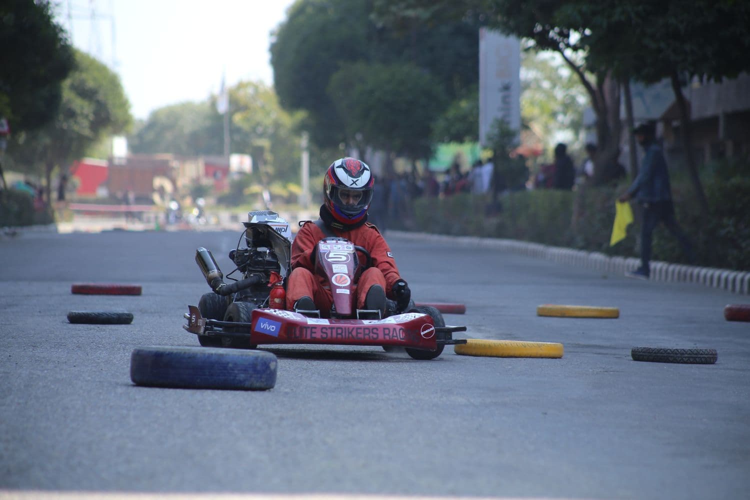 A rental kart on an outdoor track